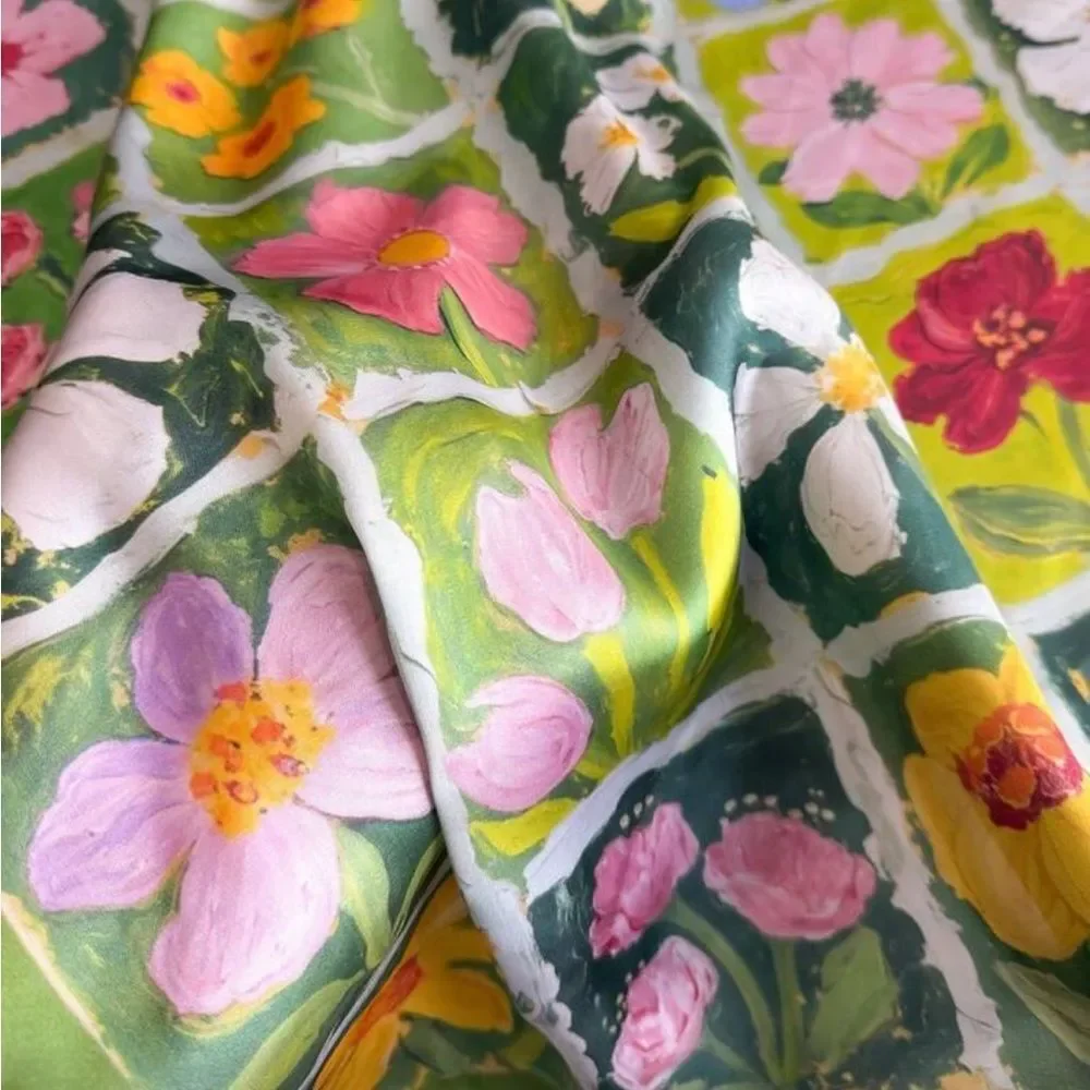 Floral Green Scarf S14